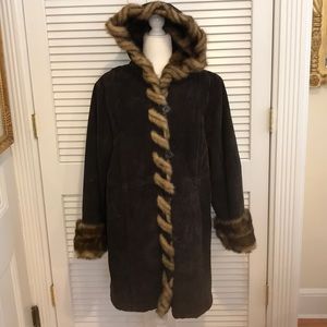 Dennis basso Reversible Suede & Faux Fur Jacket